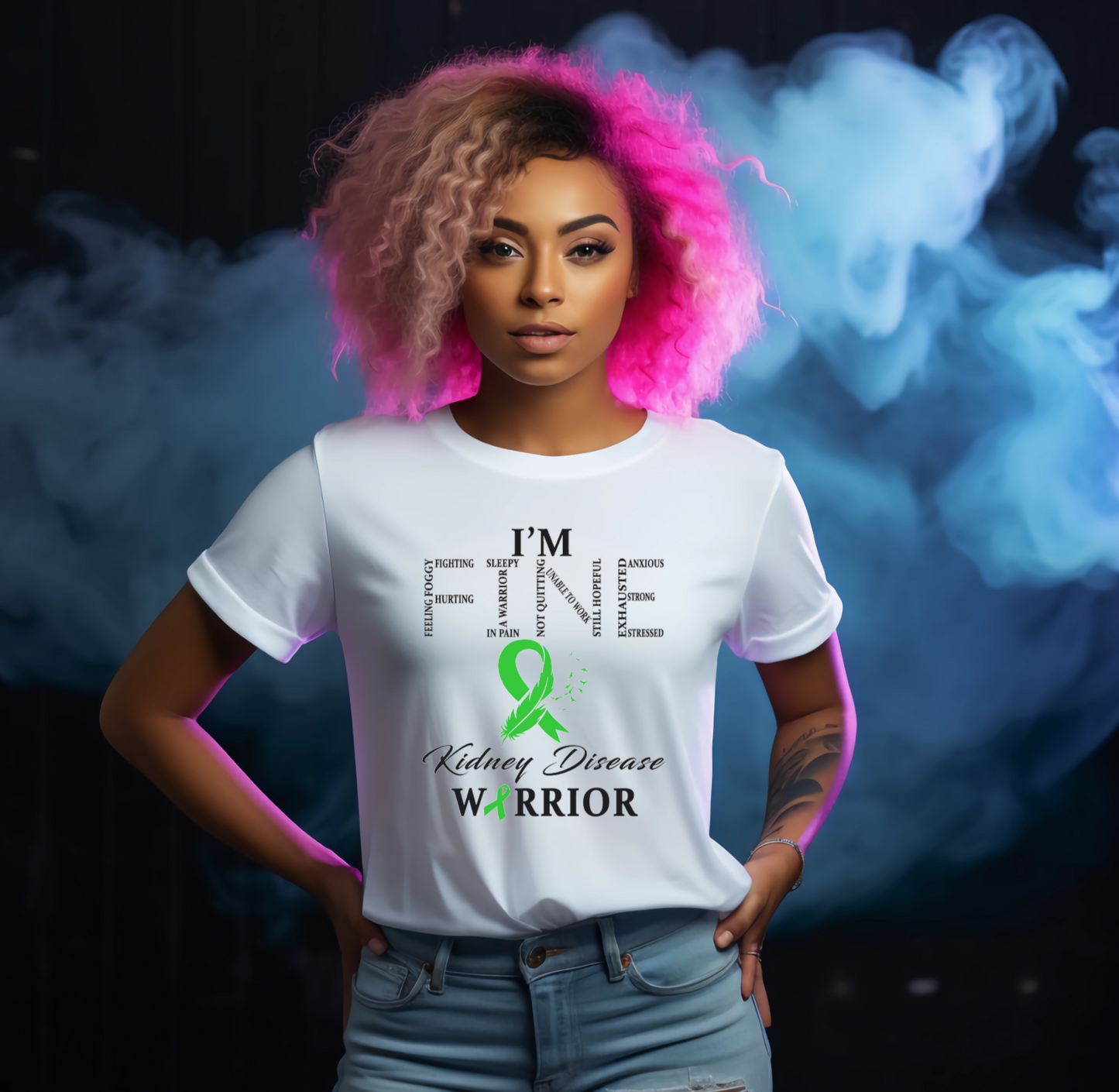 I'm Fine Kidney Disease Warrior Tshirt - Snazzy Dudds
