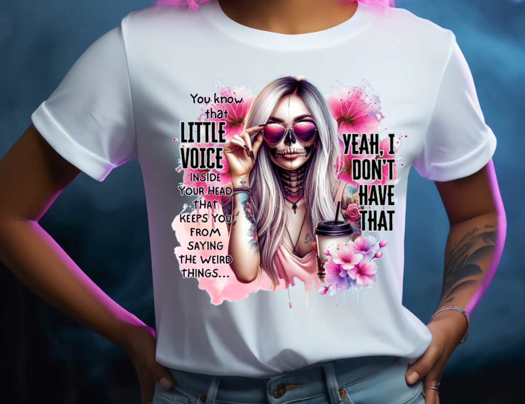 Little Voice In My Head Gothic Halloween Unisex Crew Neck Tshirt - Snazzy Dudds
