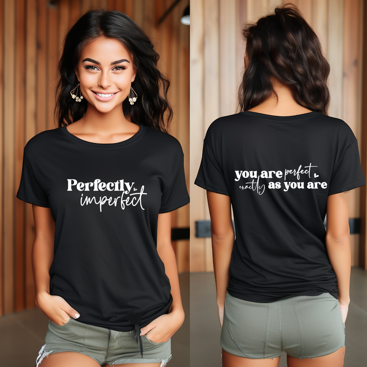 Perfectly Imperfect You Are Perfect Exactly As You Are Mental Health Funny Adult Humour Casual Crew Neck Tshirt Short Shortsleeve - Snazzy Dudds