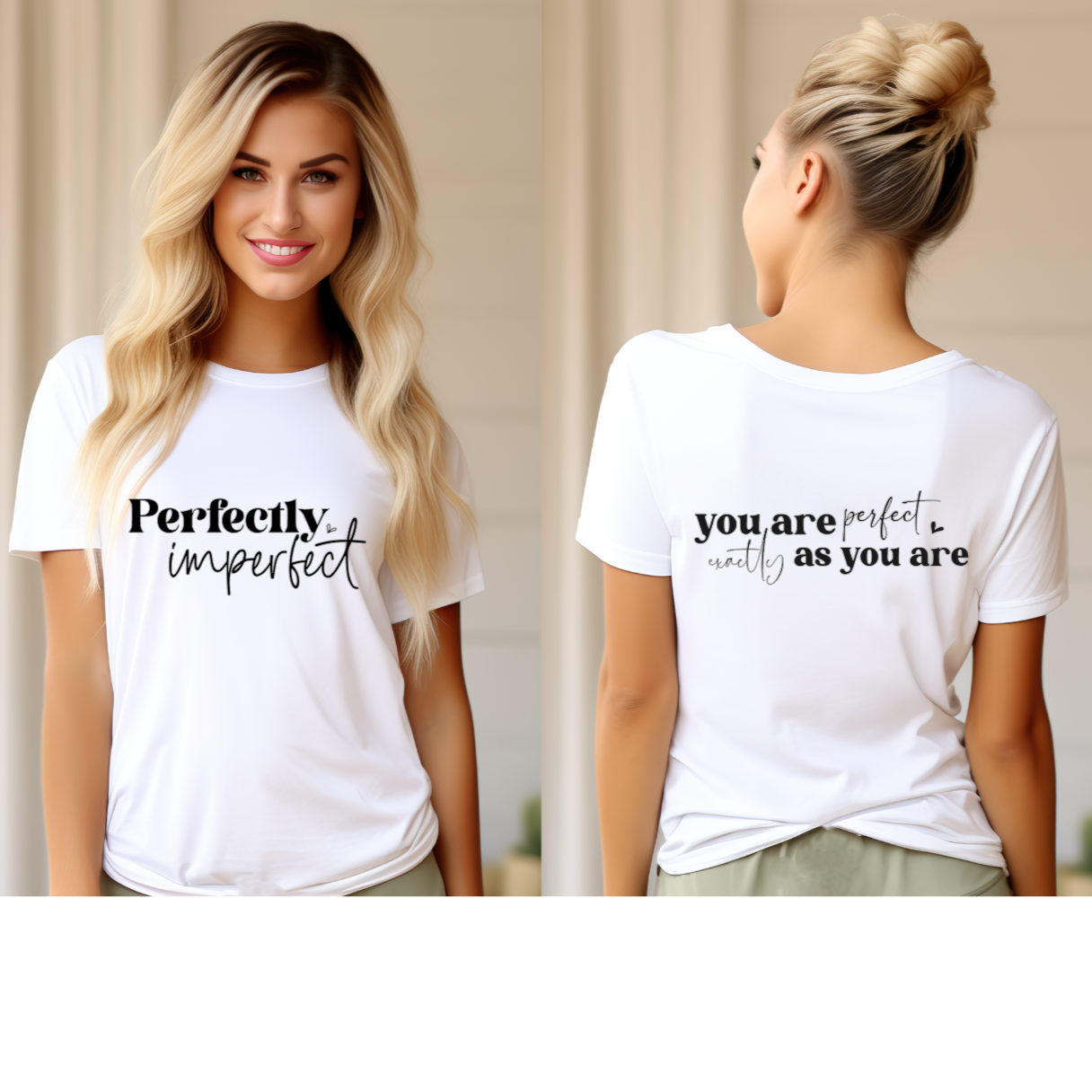 Perfectly Imperfect You Are Perfect Exactly As You Are Mental Health Funny Adult Humour Casual Crew Neck Tshirt Short Shortsleeve - Snazzy Dudds