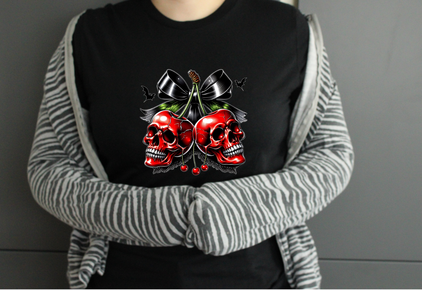 Spooky Red Skull Gothic Halloween Unisex Crew Neck Tshirt - Snazzy Dudds