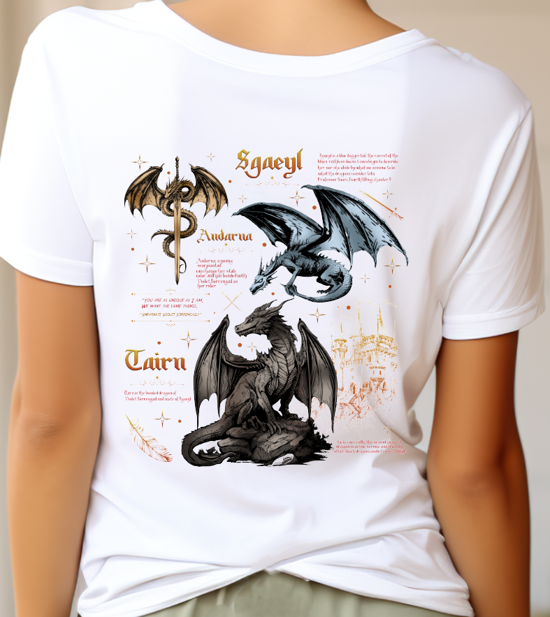 FW Dragon Rider Book Lover Graphic Tee for Men & Women, - Snazzy Dudds