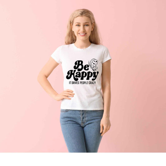 Be happy it Drives People Crazy Mental Health Awareness Butterfly Tshirt - Snazzy Dudds