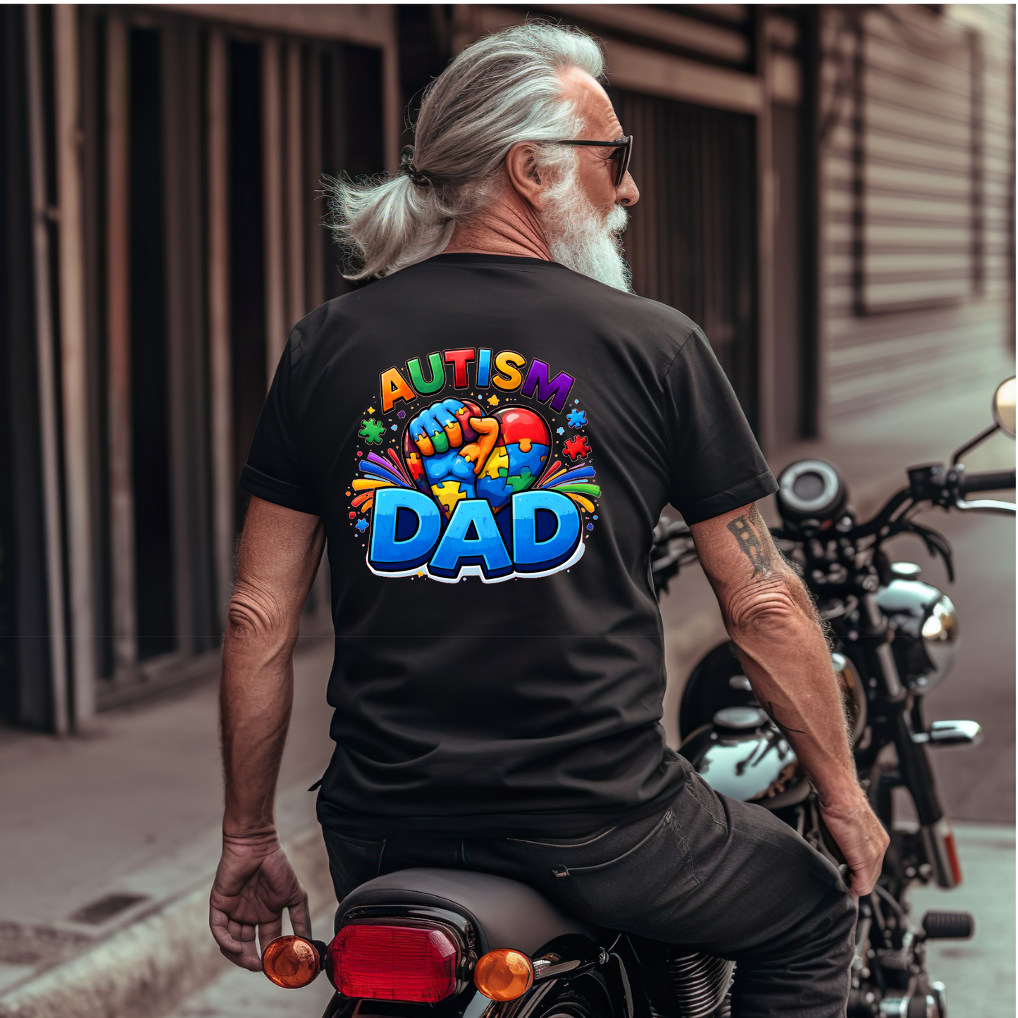 TSHIRT Autism Dad - Fathers Day Birthday Autism Awareness Unisex Casual Crew Neck Tshirt 100% Cotton - Snazzy Dudds