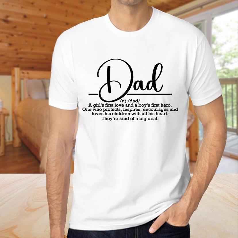 Dad Birthday Fathers Day Tshirt Noun Poem Gift 100% Cotton Casual Crew Neck White - Snazzy Dudds
