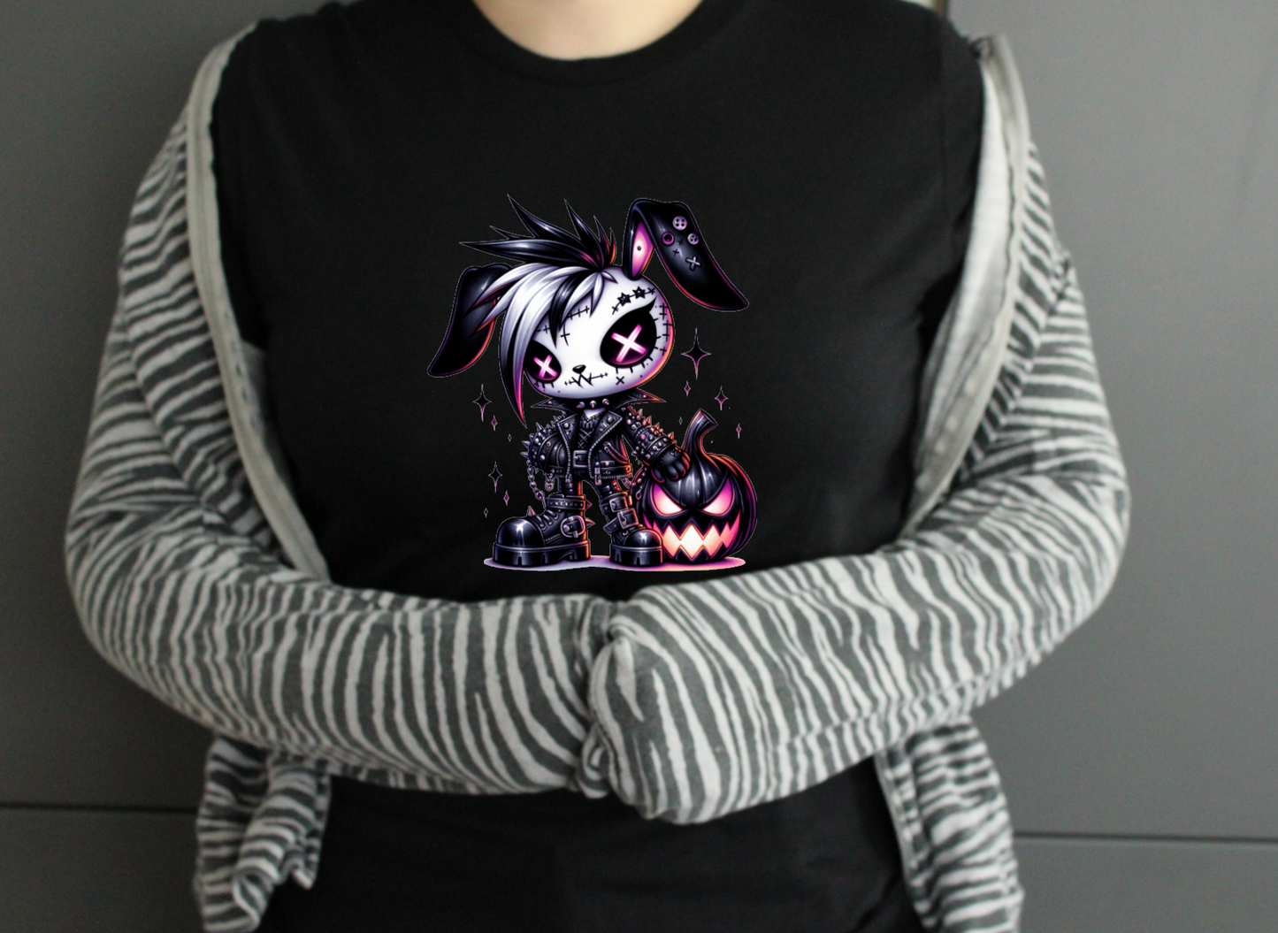 Neon Gothic Halloween Animals Unisex Crew Neck Tshirt - Snazzy Dudds