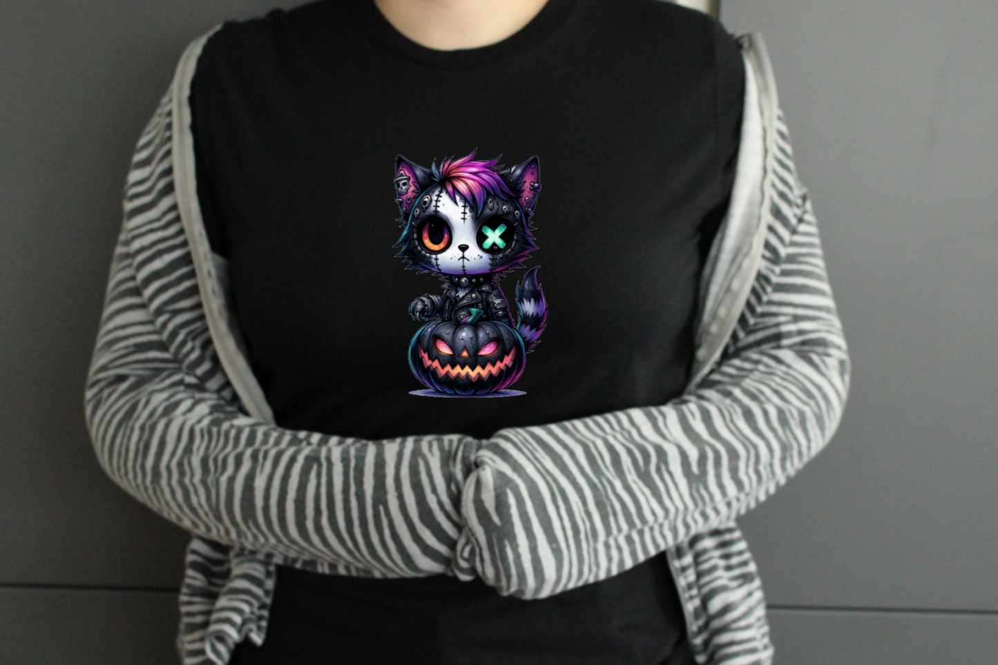 Neon Gothic Halloween Animals Unisex Crew Neck Tshirt - Snazzy Dudds