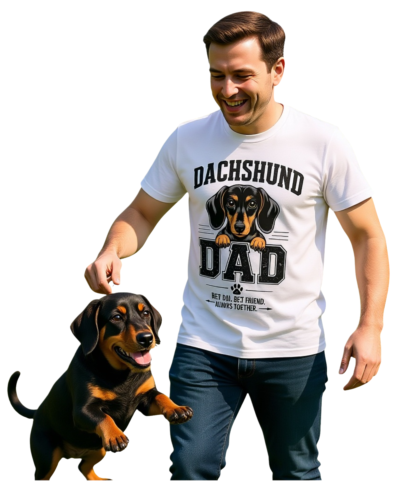 Dachshund Dad Fathers Day Birthday Tshirt Gift - Snazzy Dudds