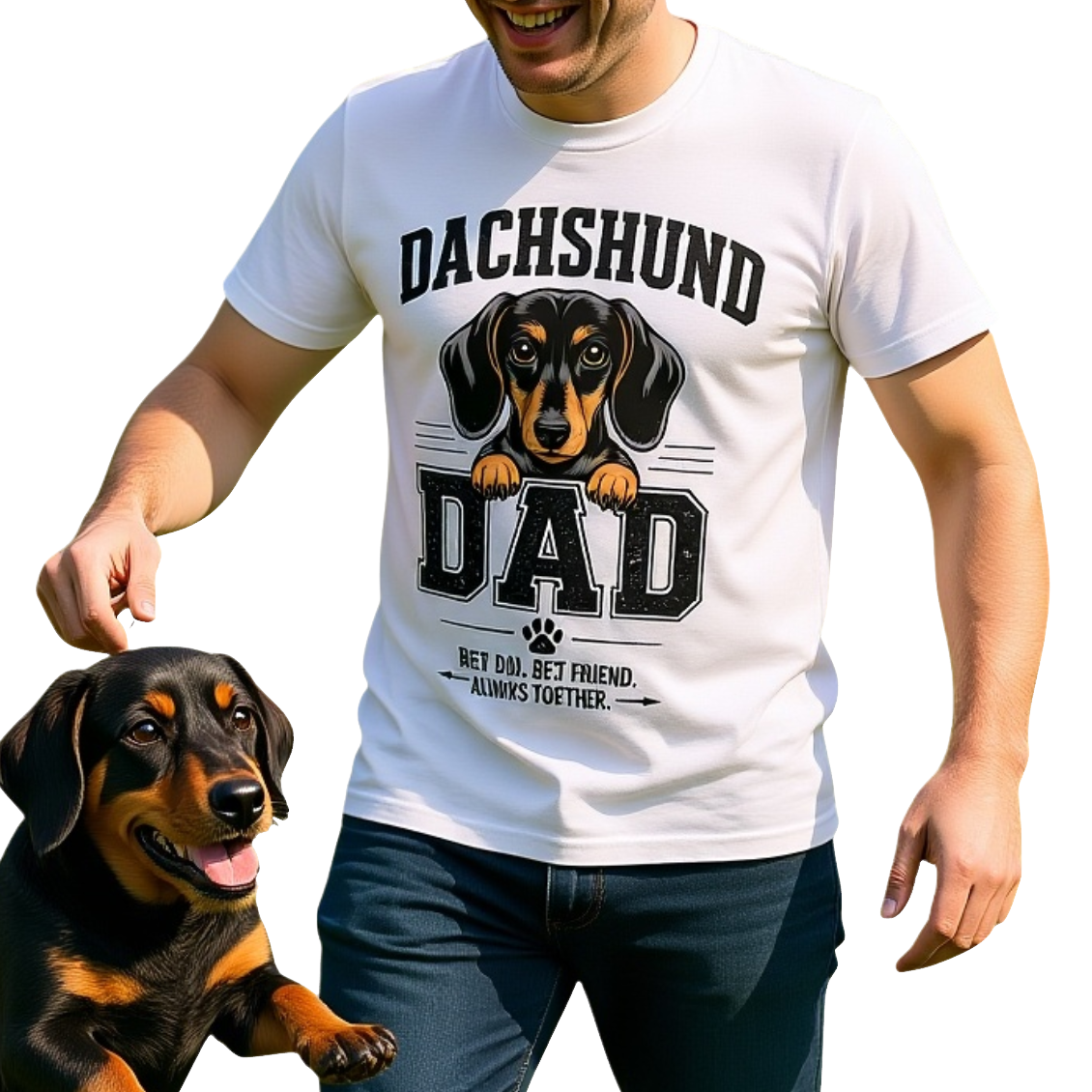Dachshund Dad Fathers Day Birthday Tshirt Gift - Snazzy Dudds