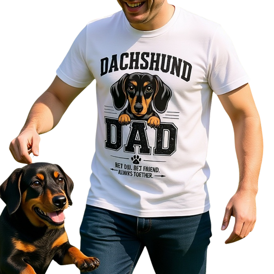 Dachshund Dad Fathers Day Birthday Tshirt Gift - Snazzy Dudds