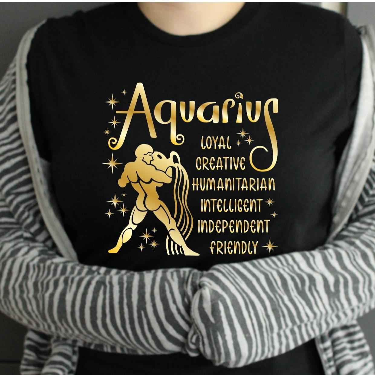 TSHIRT - Zodiac Horoscope Star Sign Astrology Tshirt Birthday Gift - Unisex Casual Crew Neck Tshirt 100% Cotton Aquarius Aries Cancer Capricorn Gemini Leo - Snazzy Dudds