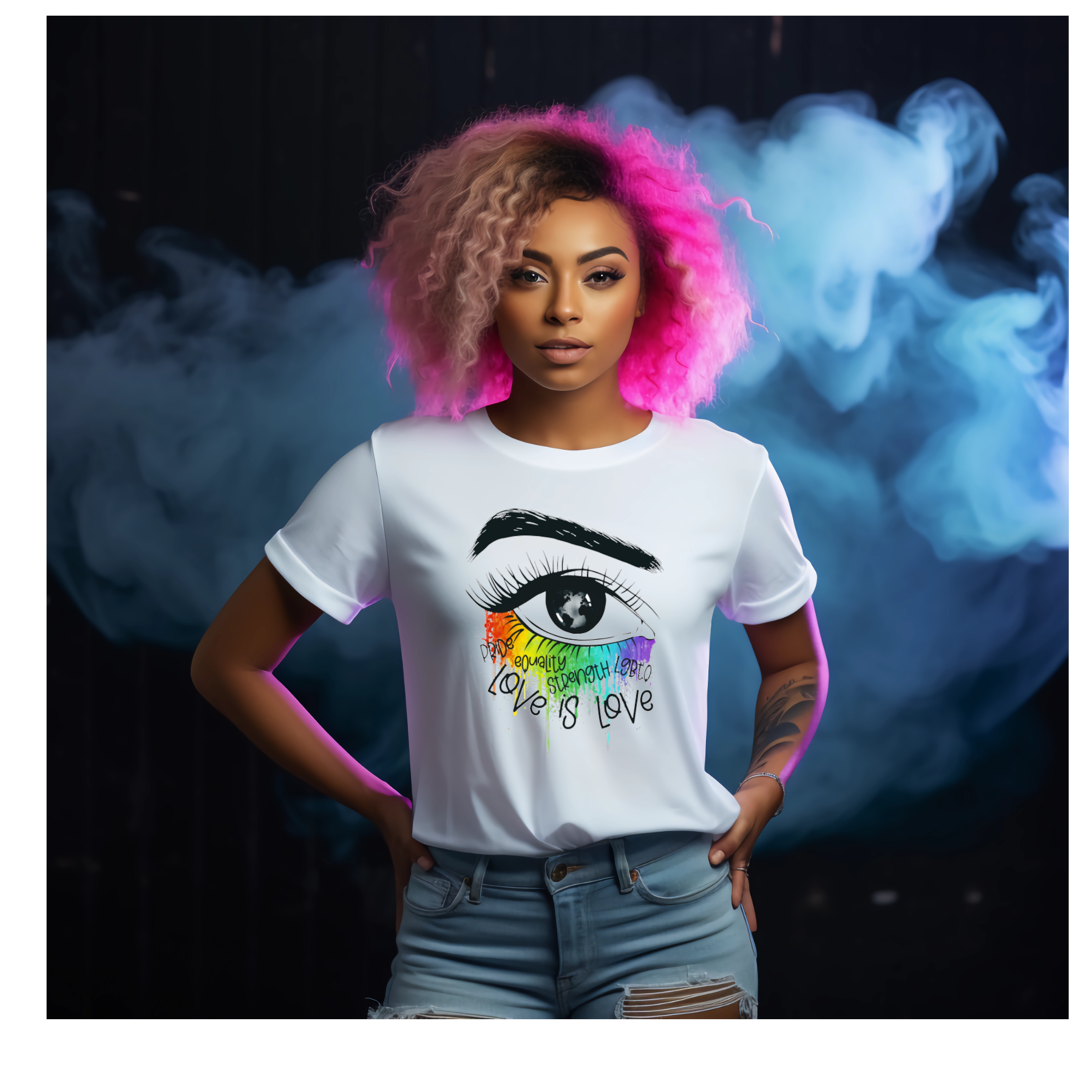 Love Is Love Eye - White Tshirt - Snazzy Dudds